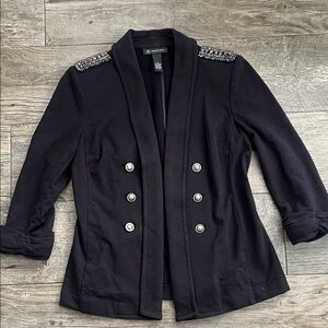INC International Concepts Black Double-Breasted Blazer